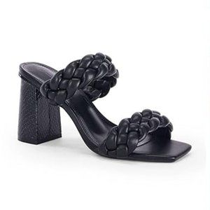 Women's braided sandals backless square